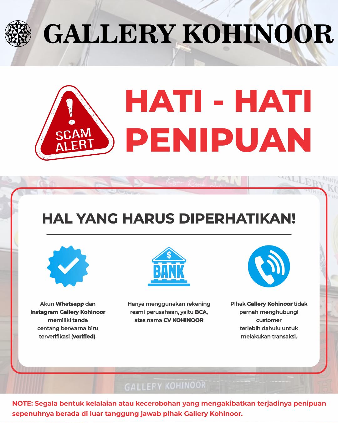 Tampil menawan dengan koleksi perhiasan Gallery Kohinoor
.
.
Dapatkan koleksi perhiasan emas model terbaru hanya di @gallerykohinoor
ALWAYS YOUNG & STAY GOLD🌟💫
.
.
More Info : ⤵️⤵️⤵️
Whatsapp : 087869999909
Our outlets :
Gallery Kohinoor : Jl. Sulawesi No. 106-108, Denpasar, Bali. (0361)237925
.
New Gallery Kohinoor : Jl. Sulawesi No. 80, Denpasar, Bali. (0361)8486111
.
Gallery Kohinoor Teuku Umar : Jl. Teuku umar No. 14, Denpasar, Bali. (0361)8488999
.
.
#gallerykohinoor #goldshopbali #tokoemasbali #antam #goldjewellry
TRUSTED GOLD SHOP GALLERY KOHINOOR ⭐ GET THE BEST DESIGNS AND MODELS WITH THE BEST PRICE AND LOTS OF CHOICES HERE 💗