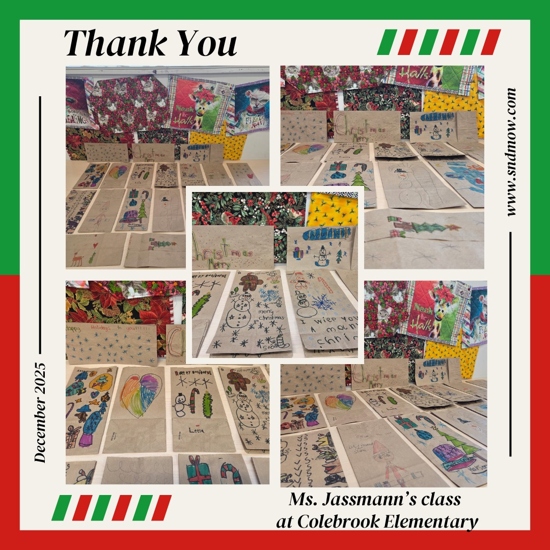 📣Shout out to Ms. Jassmann's Grade 2/3 class at Colebrook Elementary for the beautiful lunch bags they made to serve our clients holiday lunches in. This amazing teacher has been doing this with her classes since 2018! Our clients enjoy receiving these bags and we are grateful to be able to spread extra Christmas cheer in this way🎄🫶Here is our menu for next week. Check out our full menu or register for our service on our website (Link in Bio): https://sndmow.com/#surreynorthdeltamow #sndmow #surreybc #mealsonwheels #morethanjustameal #mealsforseniors #communityservice #serviceforseniors #likefollowsharecomment #communitysupport